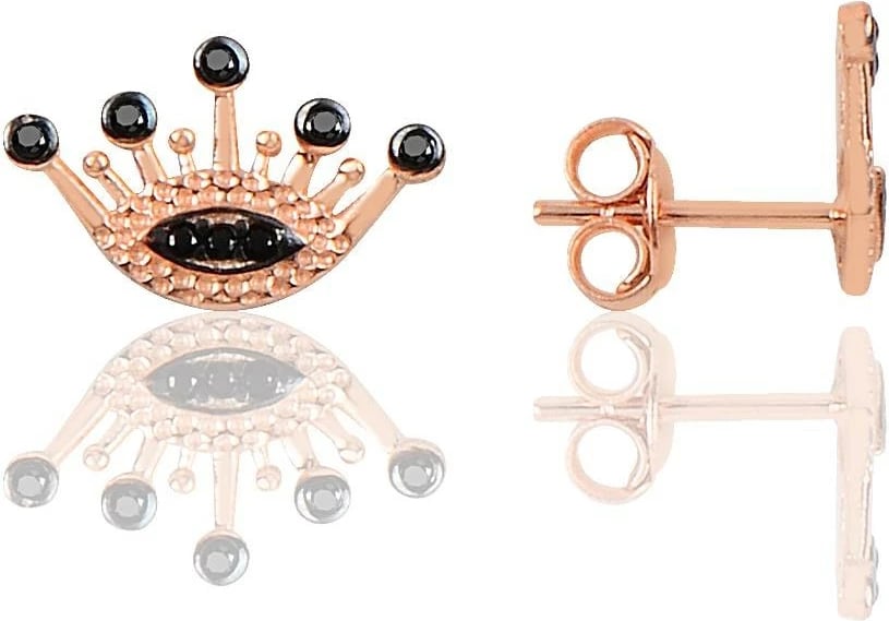 Vathë argjendi Jumeon, rozë gold dhe të zinj, 9881SİYAH