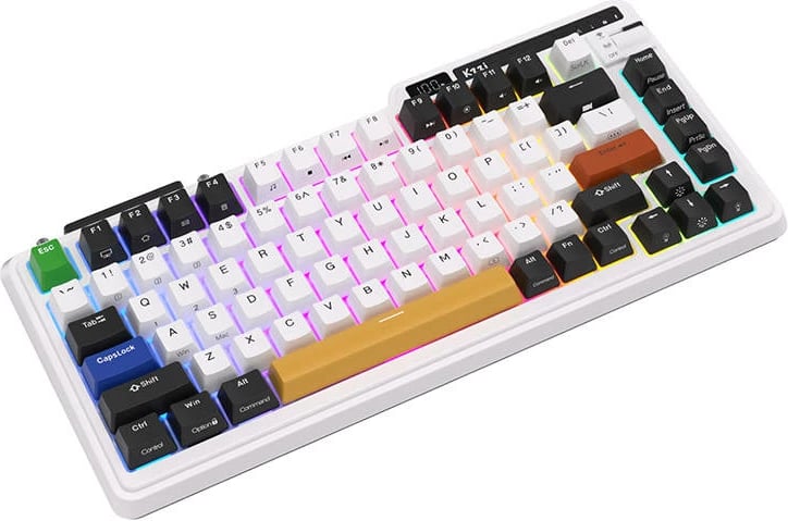 Tastierë mekanike wireless Royal Kludge KZZI K75 pro RGB, Eternity Switch, bardhë e zezë