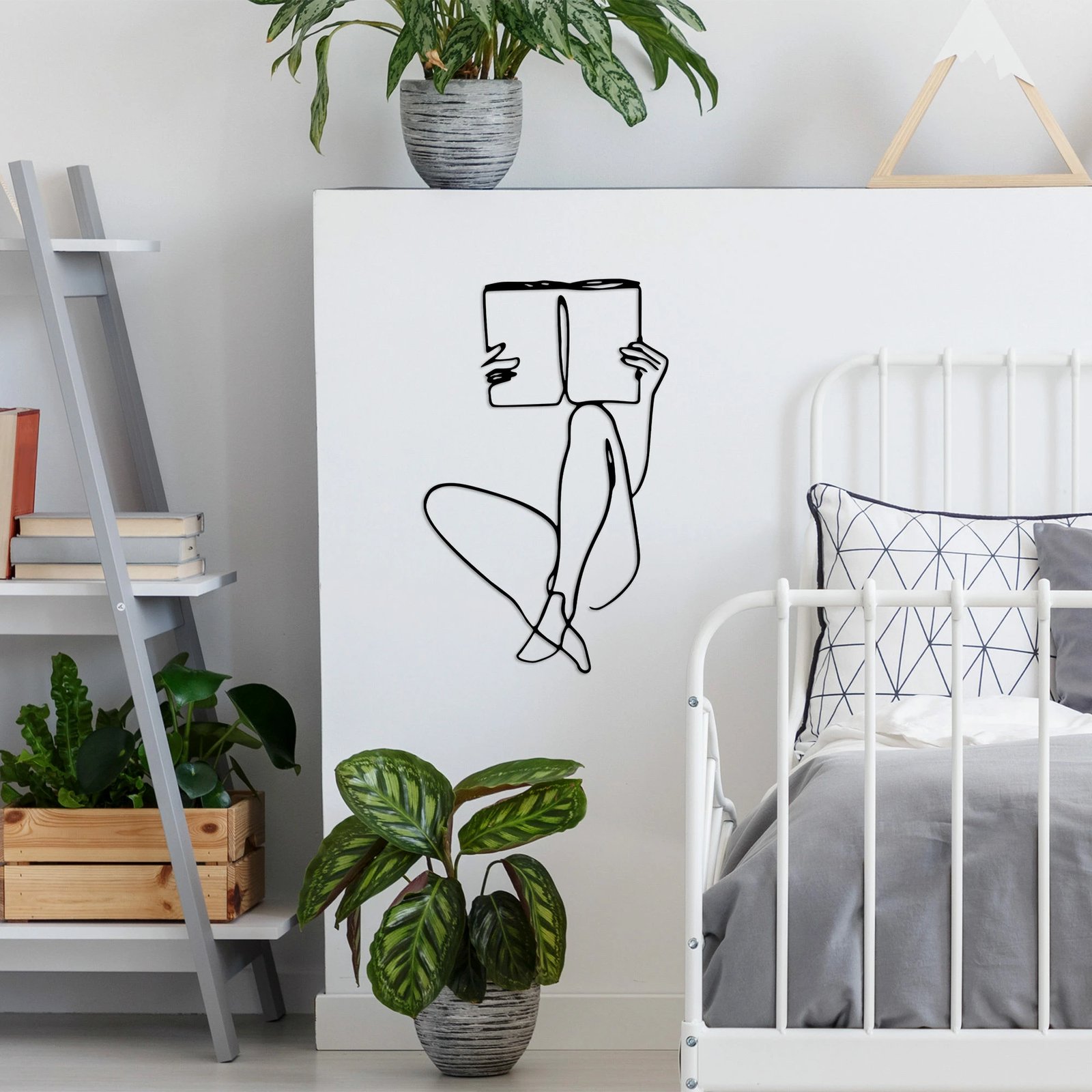 Aksesor muri dekorativ prej metali, Wallity, lexues libri, 494