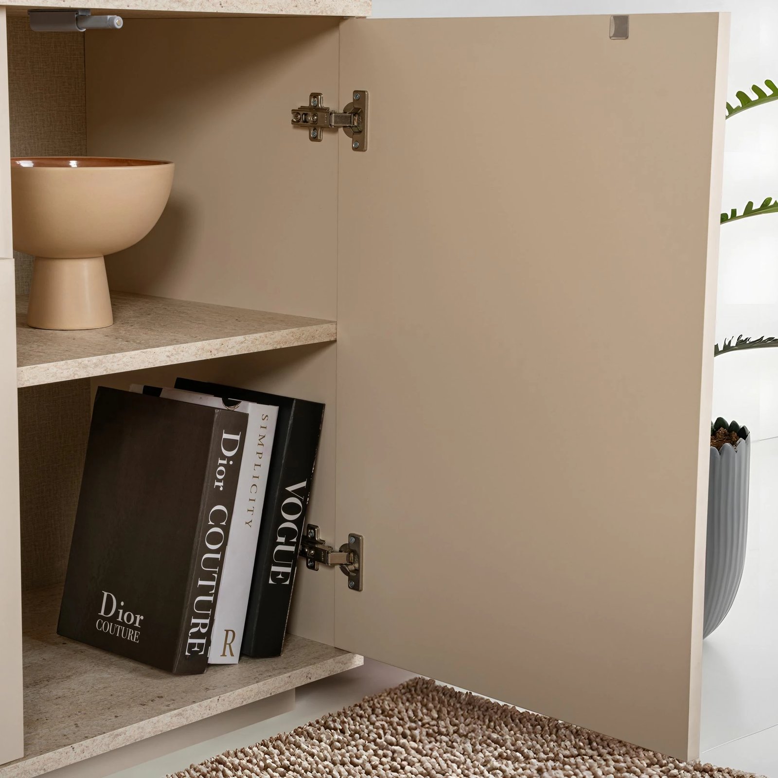 Konsol Skye Decor, Arista - ngjyrë mink, travertin