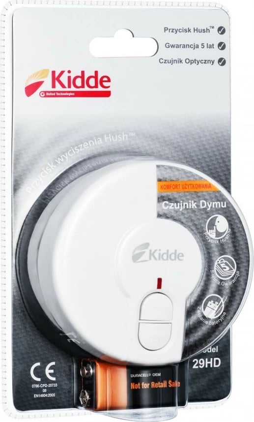 Detektor tymi KIDDE 29HD, optik, me bateri 9V, i bardhë