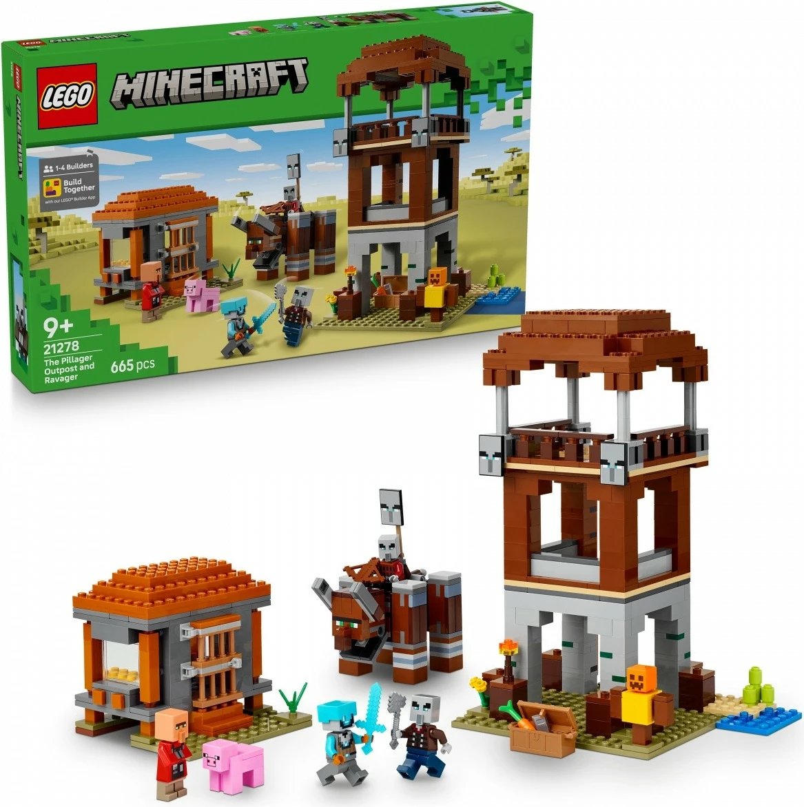 Set ndërtimi LEGO Minecraft 21278 Bandits' Hideout and Destroyer, 665 pjesë