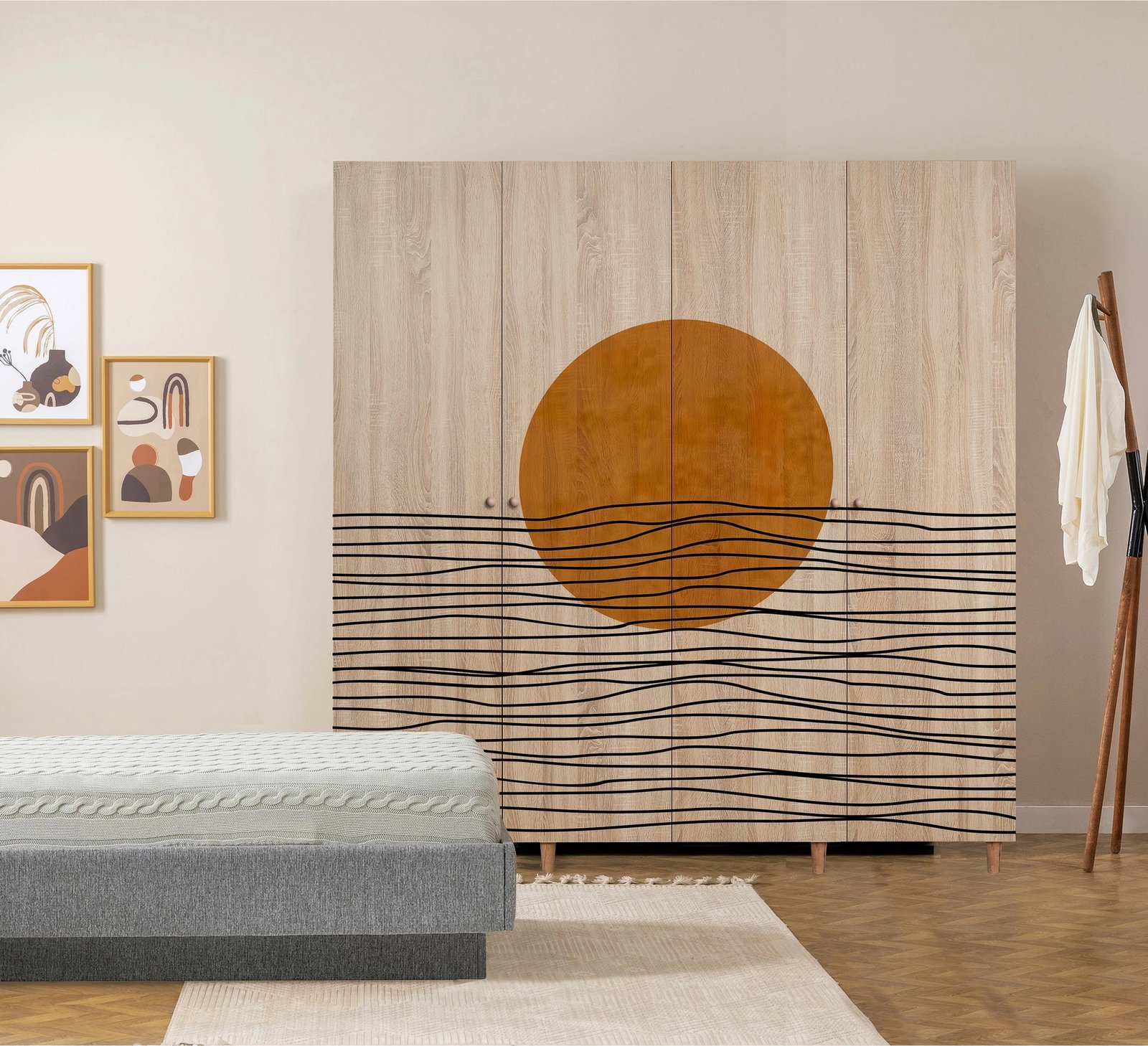 Dollap garderobe Skye Decor, Loni 4 -974, ngjyrë sonomo