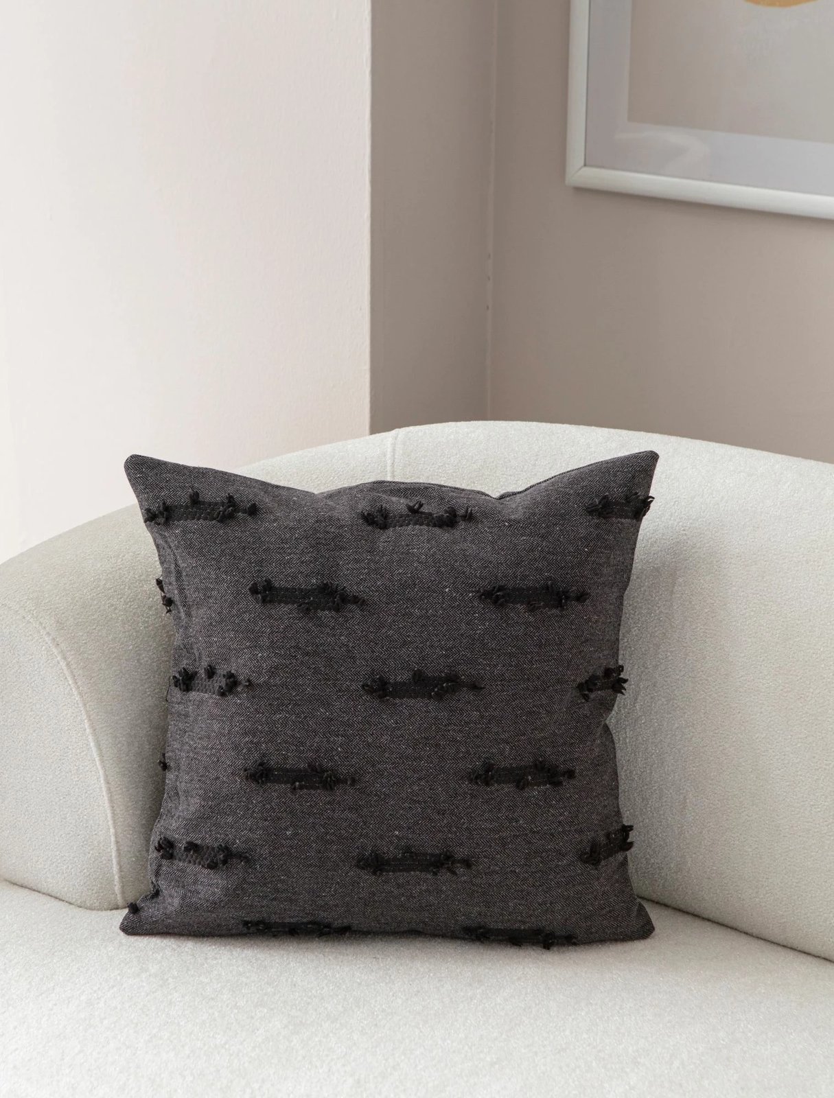 Jastëk mbulesë, ngjyrë e zezë, Evila Originals, Tuffet - Black v7, 43x43cm