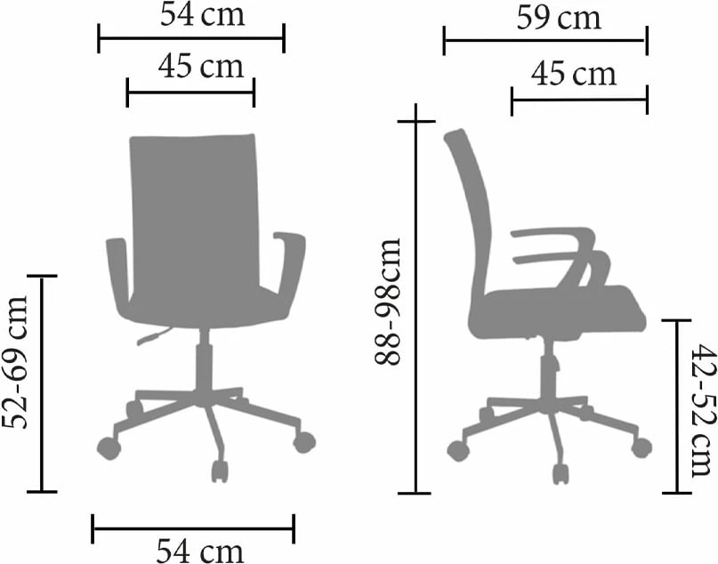 Karrige zyre, ngjyrë rozë e zbehtë, 54x59x98 cm