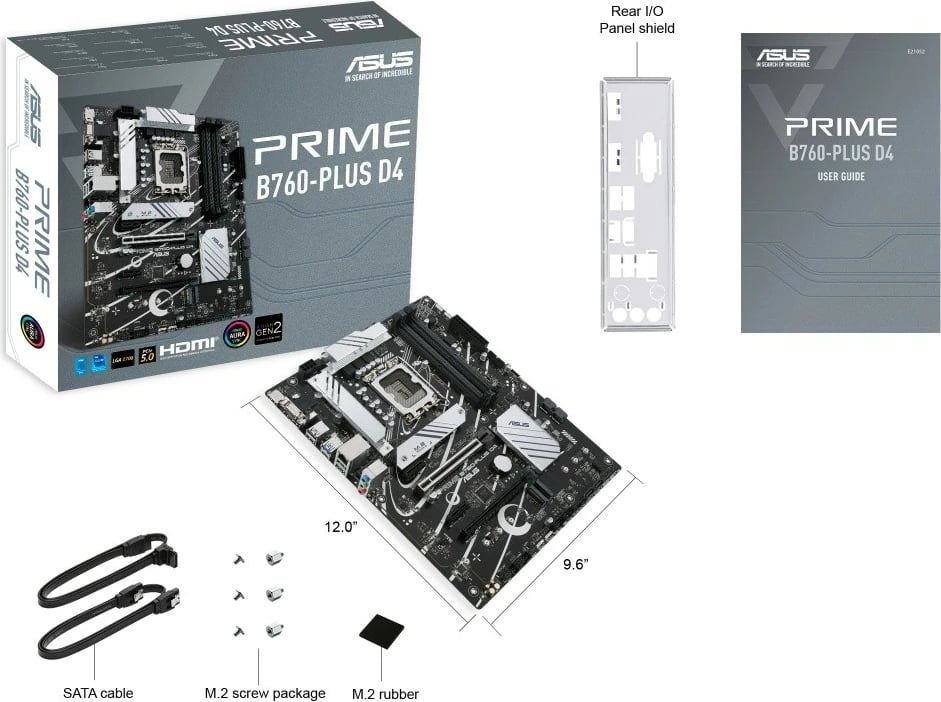 Pllakë amë Asus PRIME B760-PLUS D4, ATX, LGA1700, DDR4, e zezë