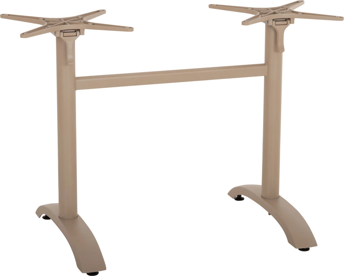 Bazë tavoline me 2 kolona, krosat palosëse, alumin, ngjyrë kapuçino, FH468.25, 78x59.5x73cm