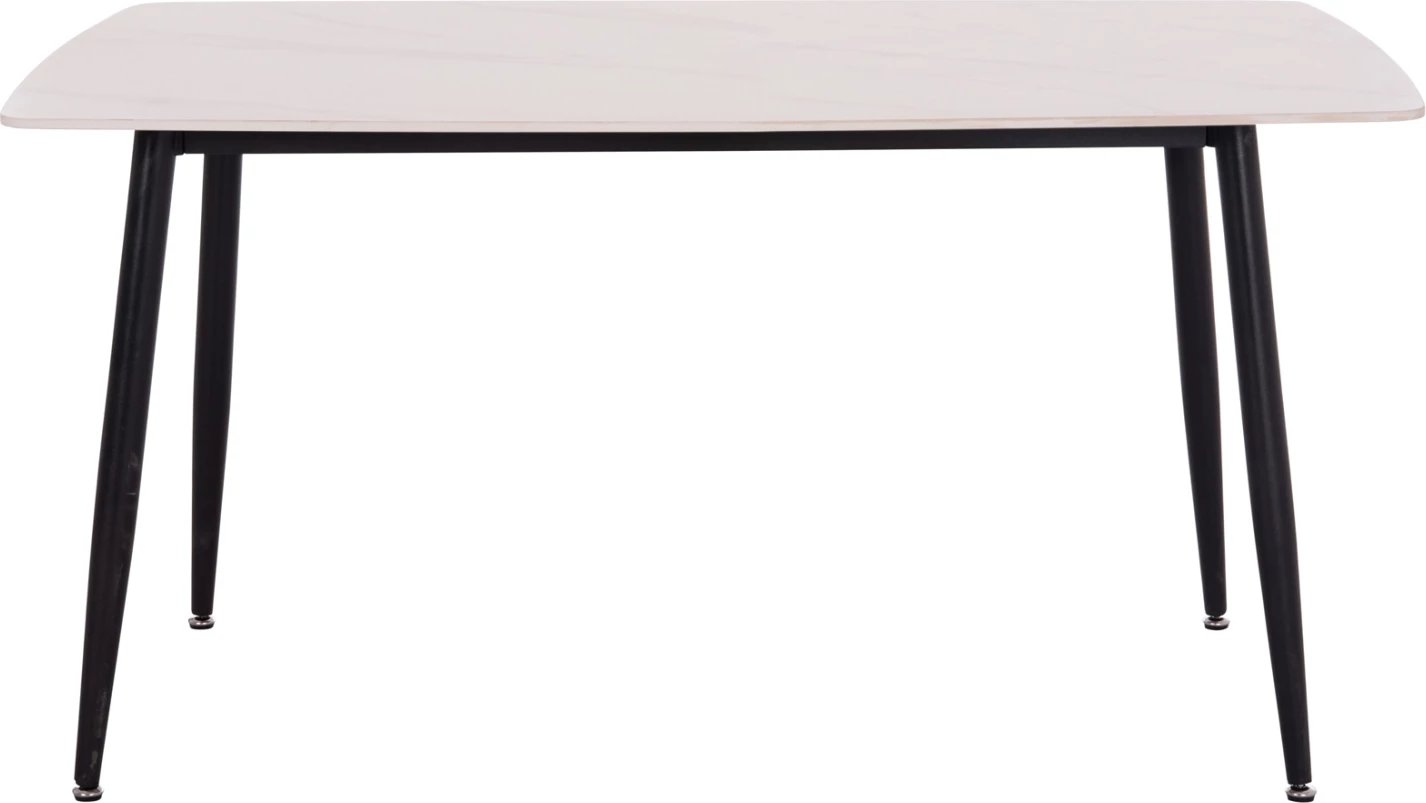 Tavolinë ngrënieje RAVEN, sipërfaqe qeramike, pamje mermeri të bardhë, FH18149.01, 140x80x74cm