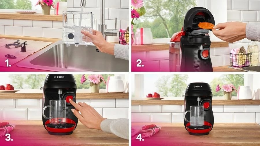 Makineri kafeje me kapsula Bosch Tassimo Happy TAS103E, 0.7L, e kuqe