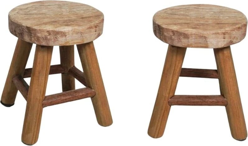 Stol Nextdeco prej druri mahogany, H19xØ15cm