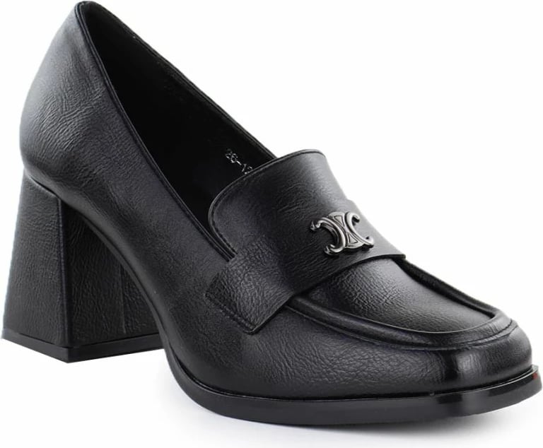 Këpucë me taka Potocki për femra, të zeza