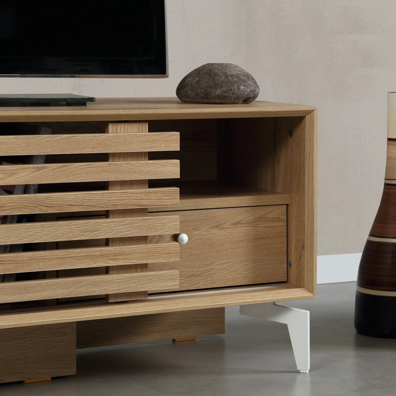 Komodë TV Skye Decor, Lulu 100, ngjyrë lisi