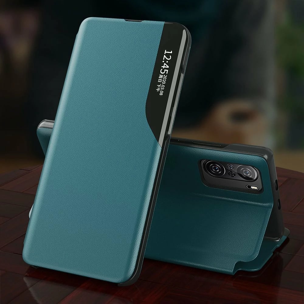 Mbështjellës Hurtel Eco Leather View Case për Xiaomi Poco F3 / Redmi K40 / K40 Pro / K40 Pro+, portokalli