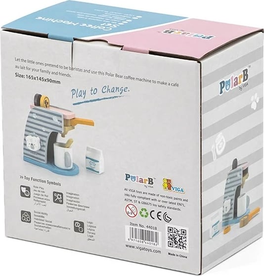 Lodër makinë kafeje druri, Viga PolarB, me kapsula dhe aksesorë, shumëngjyrëshe, set