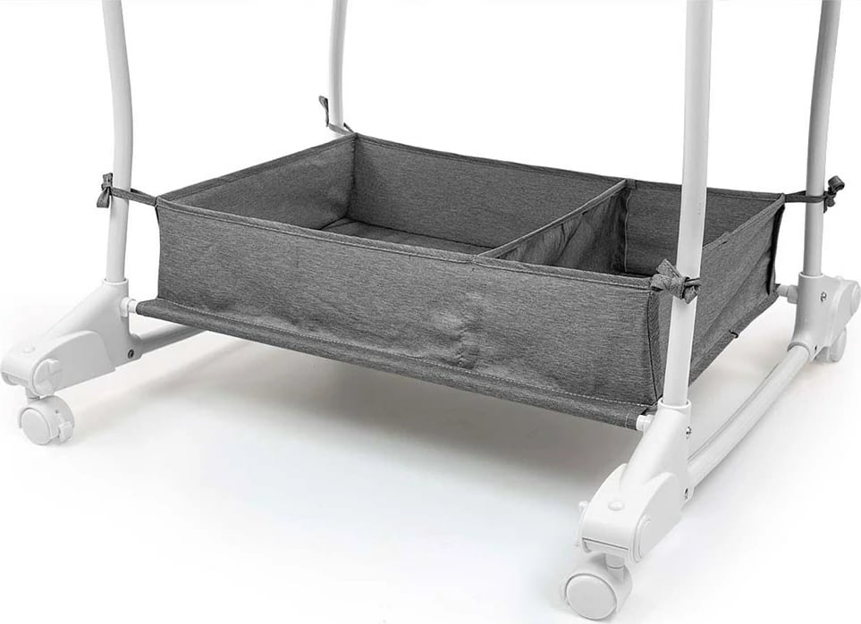 Djep 2-në-1 për foshnje, Milly Mally Dream On, metal kornizë, rrota me bllokim, baldakin i palosshëm, dyshek i butë, gri