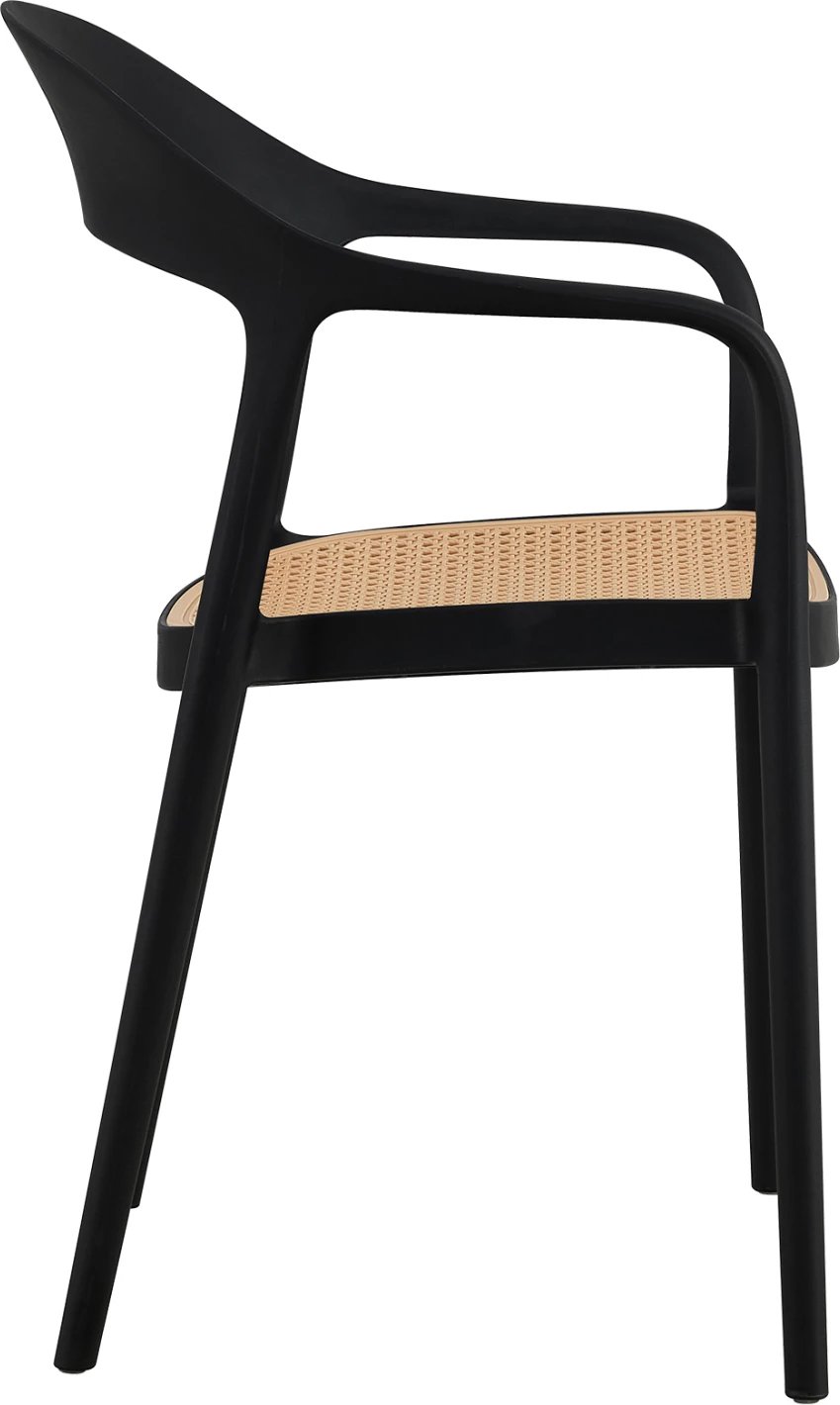 Karrige CLEO polipropileni, e zezë me ndenjëse bezhë, FH5935.02, 57x53x81H cm