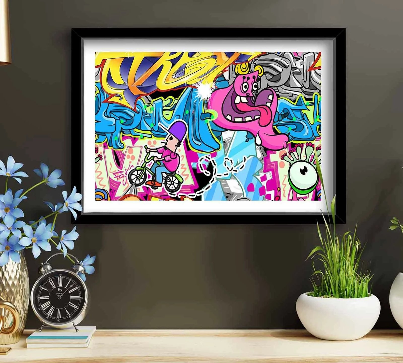 Pikturë dekorative me kornizë, MDF, shumëngjyrëshe, 3550POP-004