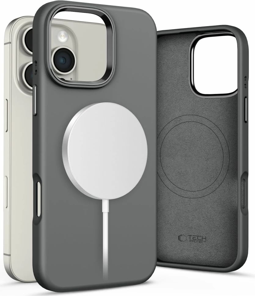 Mbështjellës Tech-Protect Silicone Pure MagSafe për iPhone 16 Pro, Gri