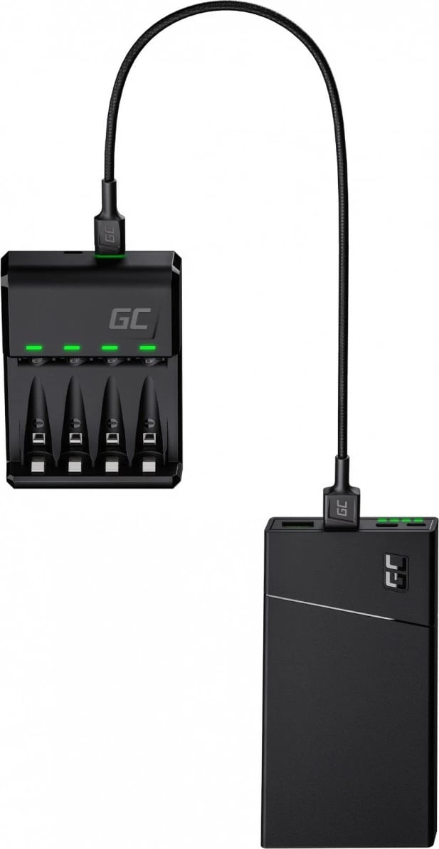 Karikues baterish Green Cell VitalCharger GRSETGC02 me 4x AAA 800mAh, Zi