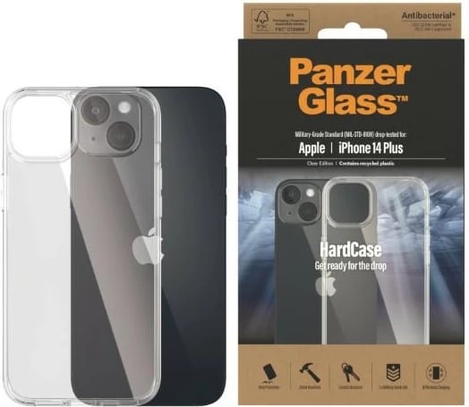 Mbështjellës PanzerGlass HardCase për iPhone 14 Plus / 15 Plus, Transparent