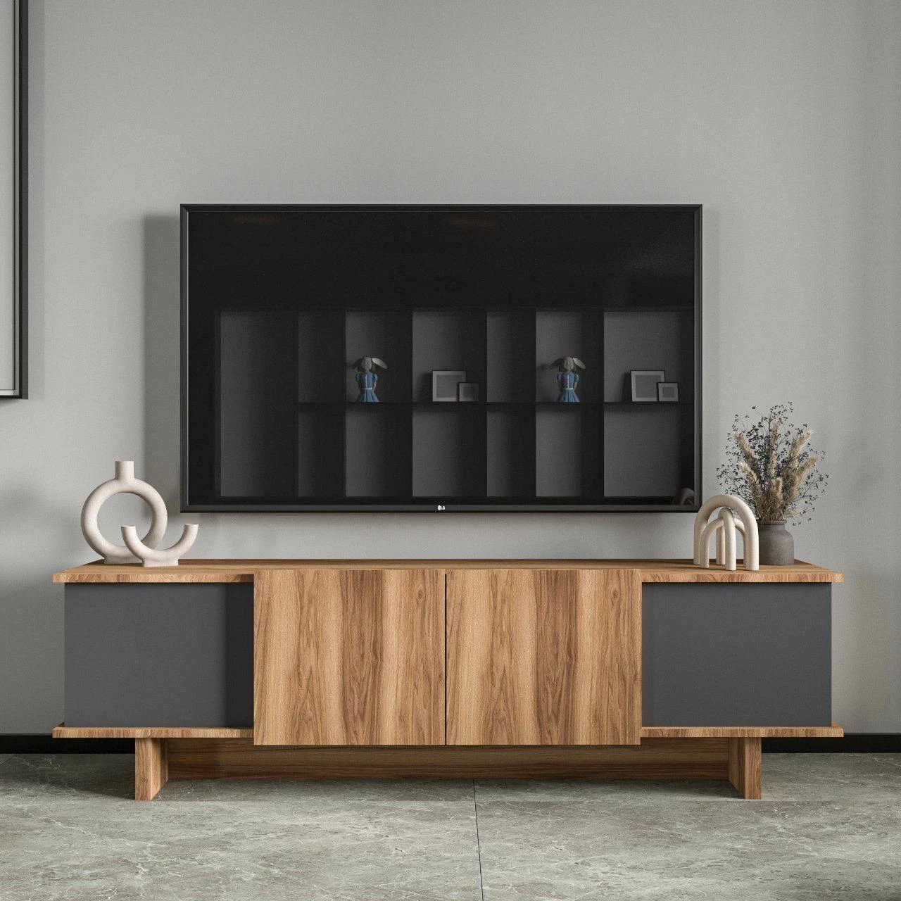 Komodë TV Skye Decor, Diana, antracit dhe arr