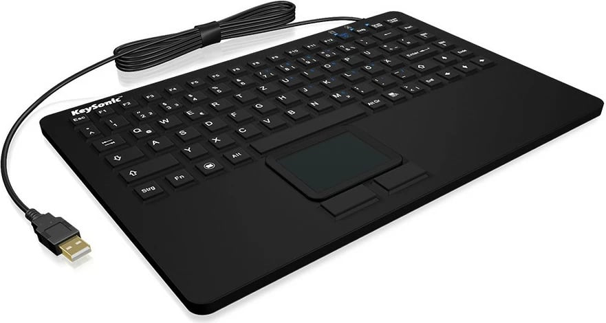 Tastierë KeySonic KSK-5230IN, touchpad + maus, silikon, IP68, USB, e zezë