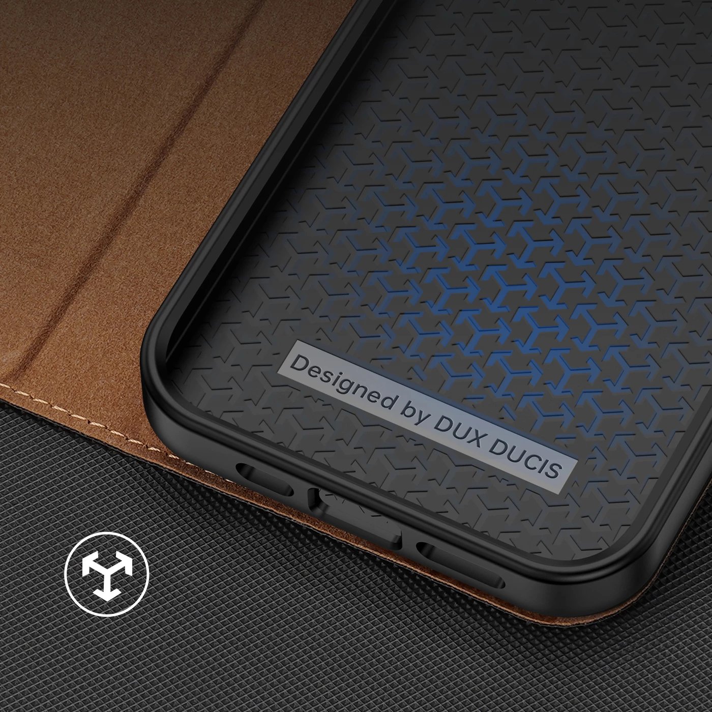 Mbështjellës Dux Ducis Skin X2 për iPhone 14 Pro Max, me kapak magnetik, kafe Mbështjellës Dux Ducis Skin X2 për iPhone 14 Pro Max, me kapak magnetik, kafe