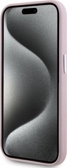 Mbështjellës Karl Lagerfeld FW Metal Plate MagSafe për iPhone 15 Pro Max, Rozë