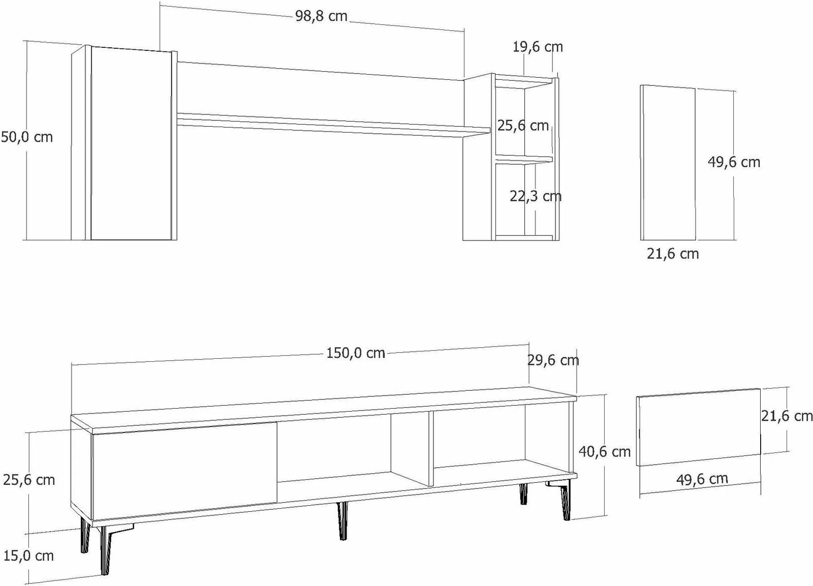 Njësi TV Skye Decor, weny bohem me oxhak dekorativ, e bardhë