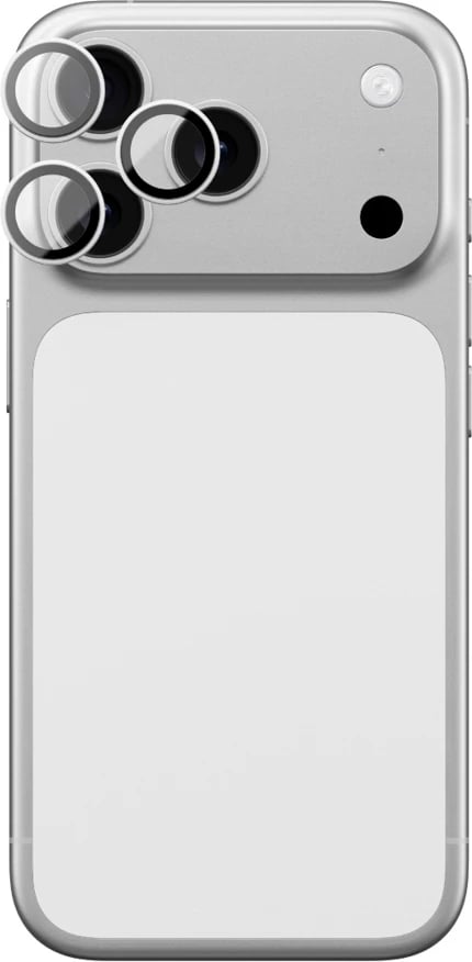 Xham mbrojtës kamere AmazingThing Sapphire për iPhone 17 Pro / Pro Max, kornizë argjendi