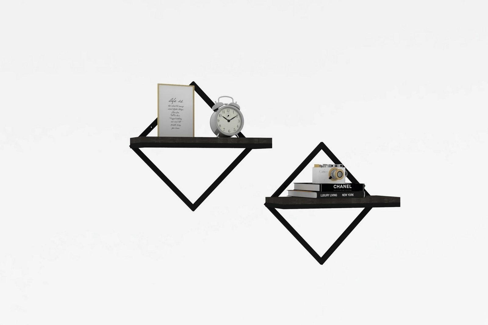 Raft muri Hanah Home, Sezo, antracit, 2 copë