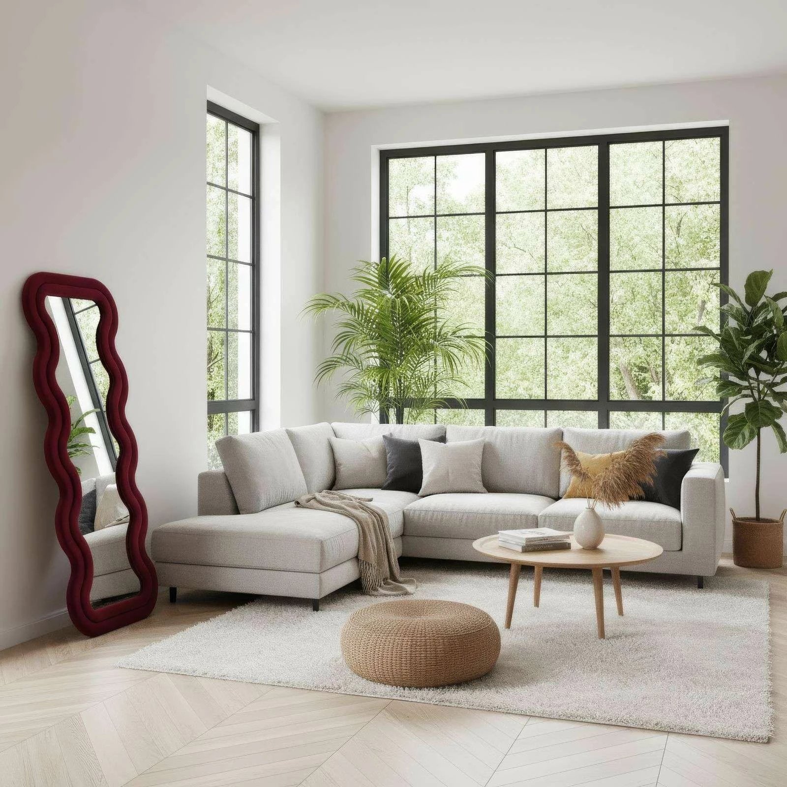 Pasqyrë Cheval, ngjyrë e kuqe Claret, Skye Decor, 65x170cm