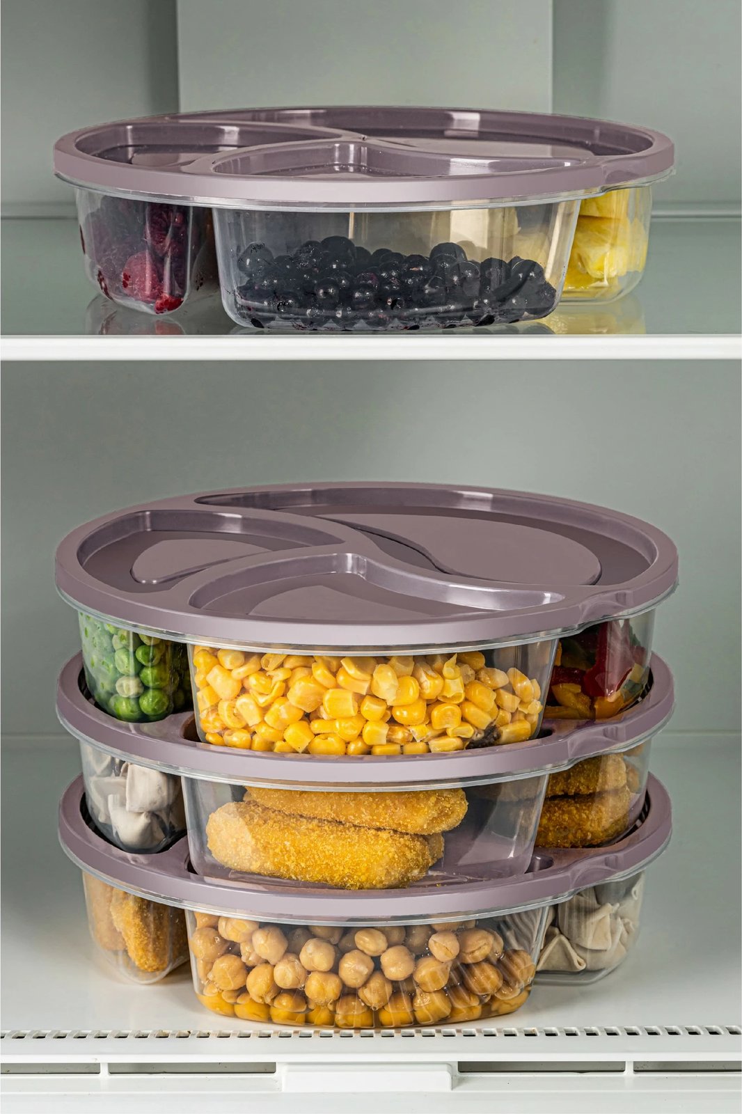 Set kuti plastike për organizim, 4 copë, rozë, 21x21x5cm