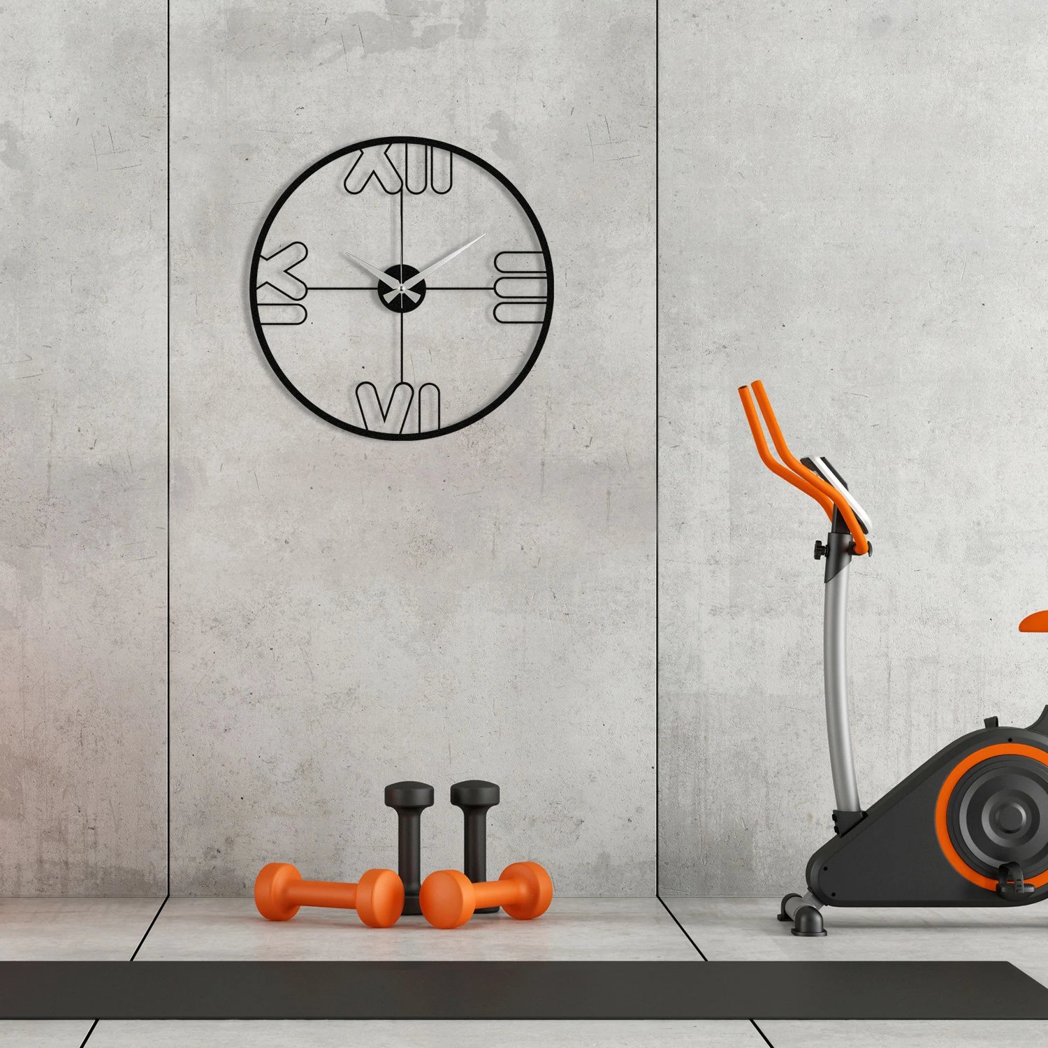 Orë muri dekorative prej metali, Wallity, Mali, e zezë, 48x48cm