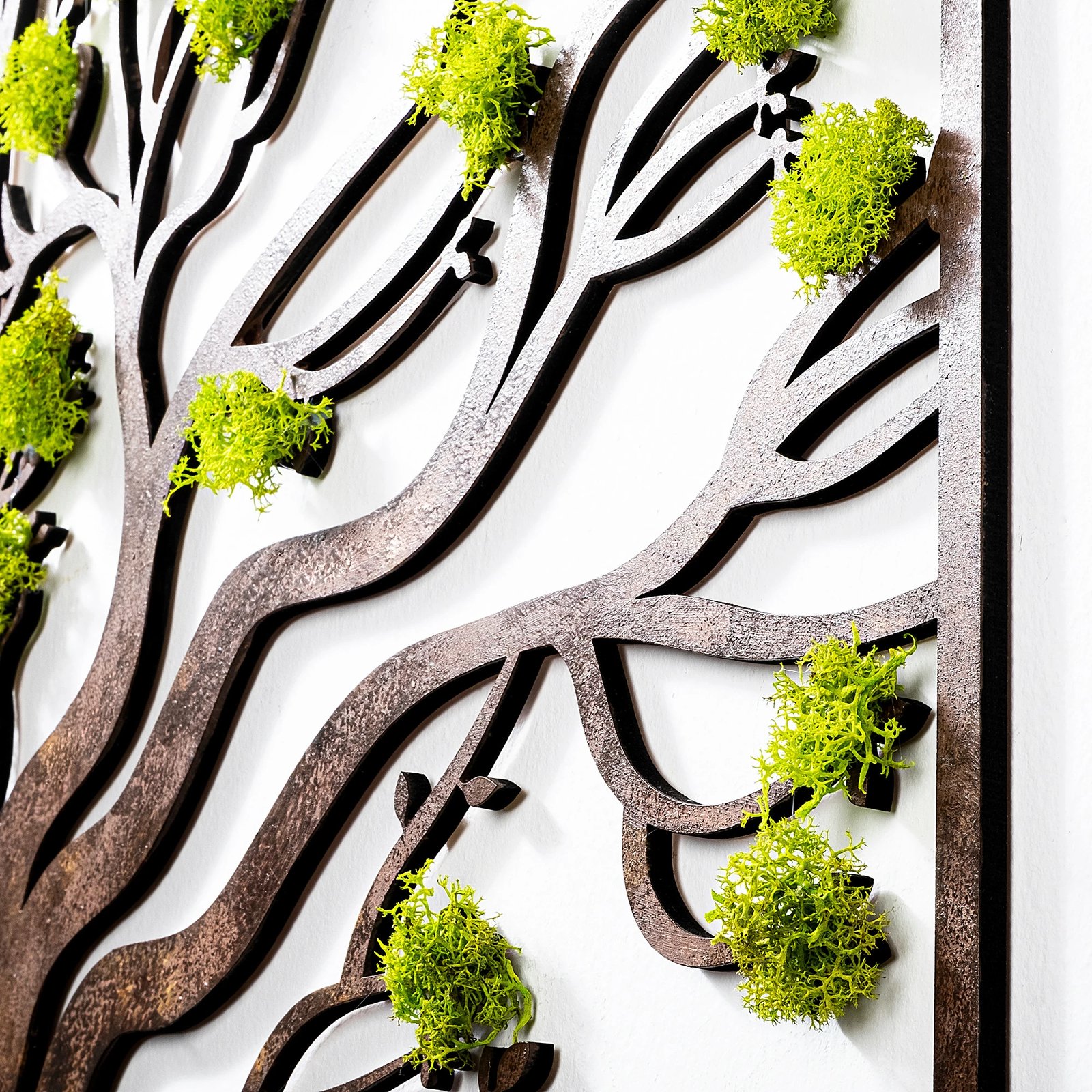 Aksesor dekorativ për mur Wallity, pemë, ngjyrë e gjelbër dhe kafe, 90x1x44cm