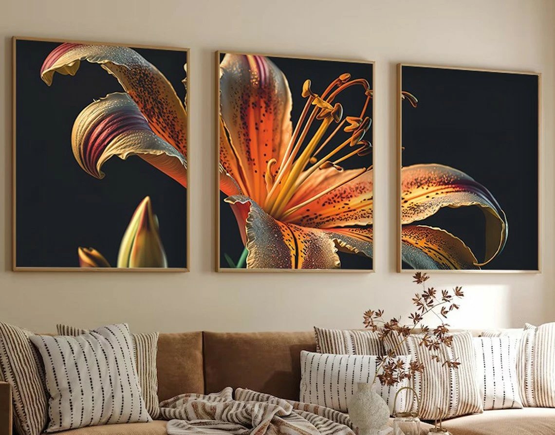 Pikturë dekorative me kornizë MDF (3 pjesë), Wallity, Huhu221, 35x50cm