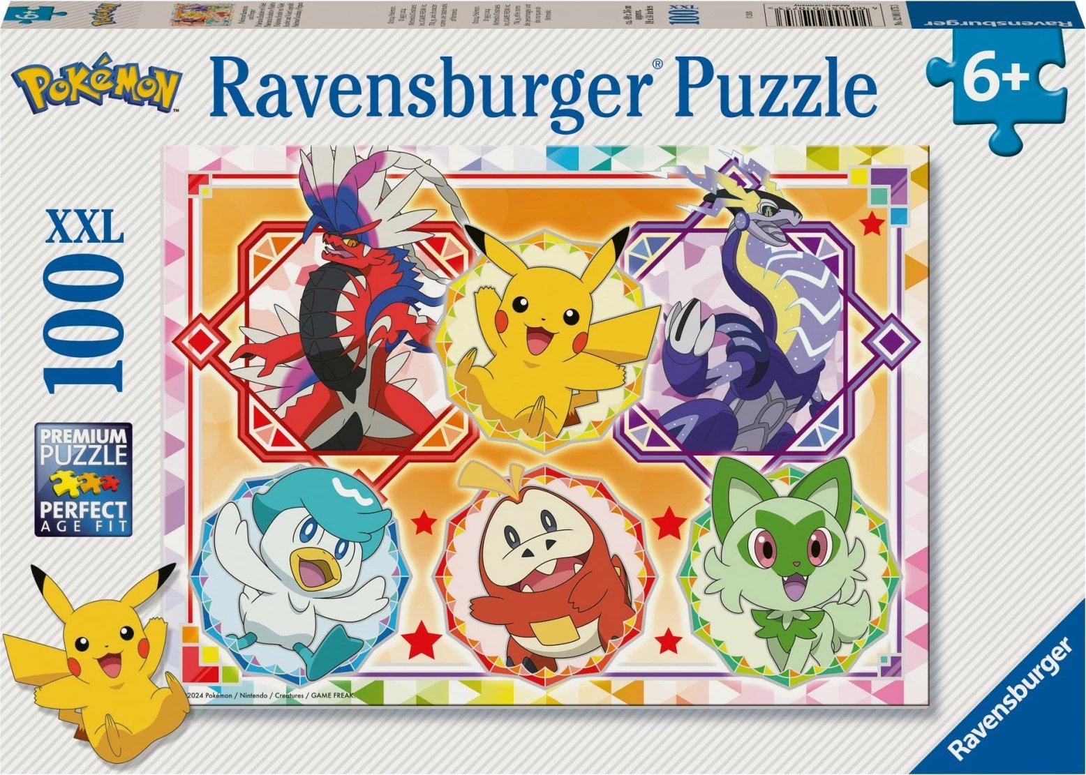 Puzzle Pokémon Ravensburger 100 pjesë XXL për fëmijë
