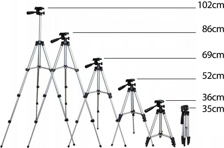 Stativ universal Maclean MC-164 për telefon, kamera, dritë unazore, 102 cm, i zi/argjendtë