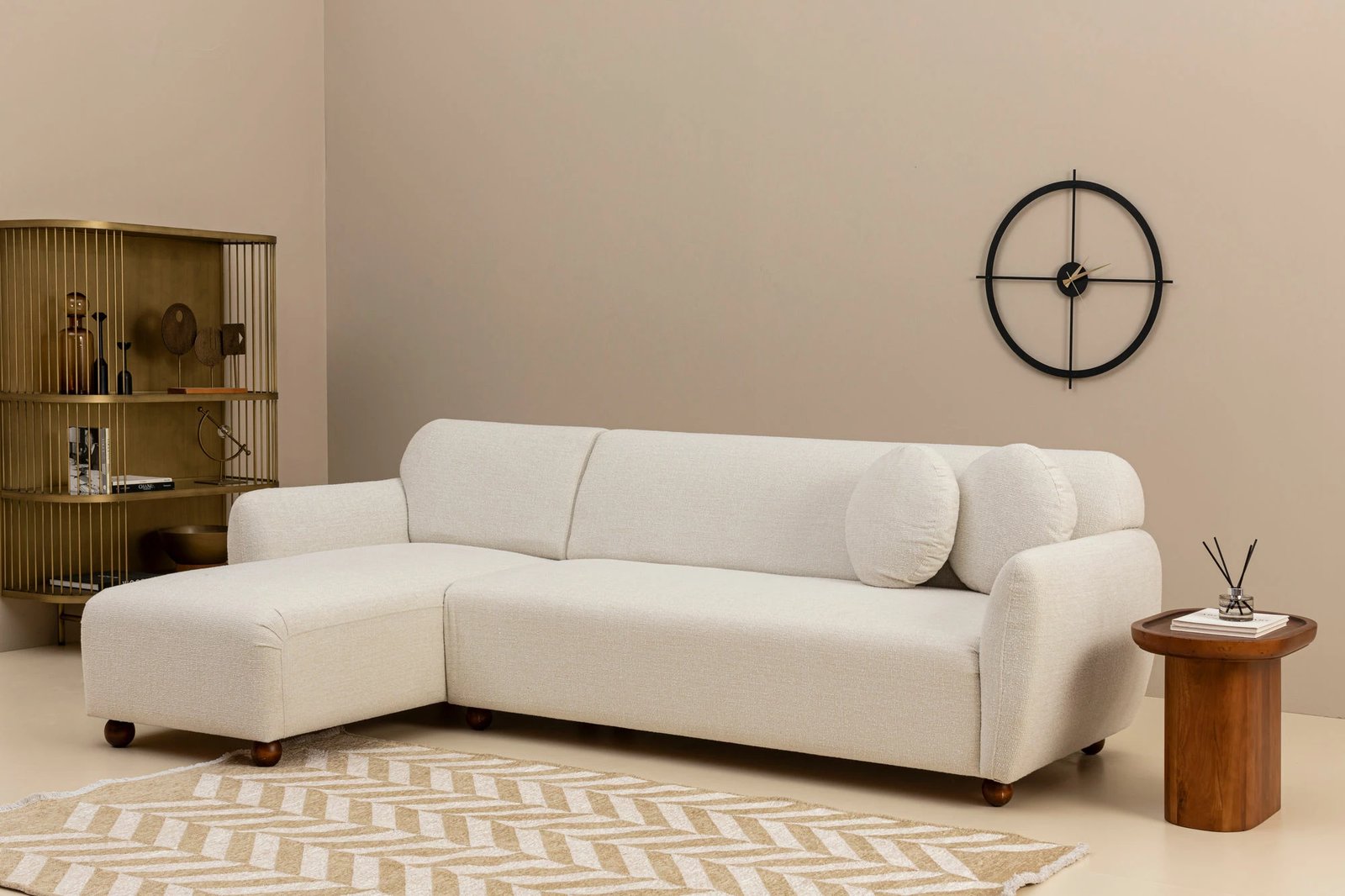 Këndare Eddy majtas, ngjyrë e bardhë, Atelier del Sofa