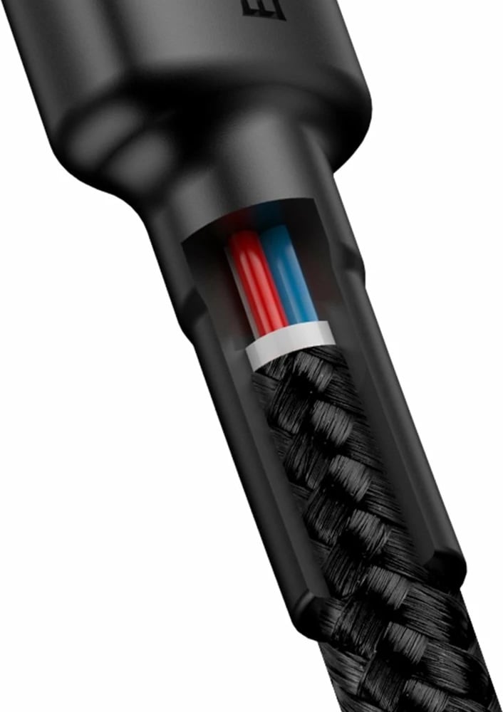 Kabllo USB-C Baseus CATKLF-H91, 2m, 60W, e zezë dhe e kuqe