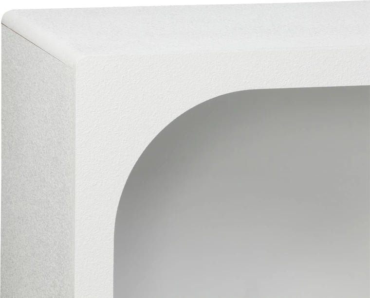 Bufe Emersi me rafte, MDF, ngjyrë e bardhë, 164x34x76cm