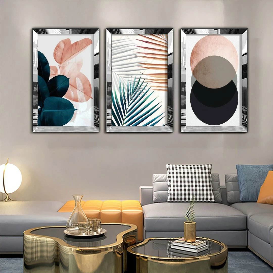 Pikturë dekorative MDF-Plexiglass (3 copë), Wallity, Huhu409, 40x60