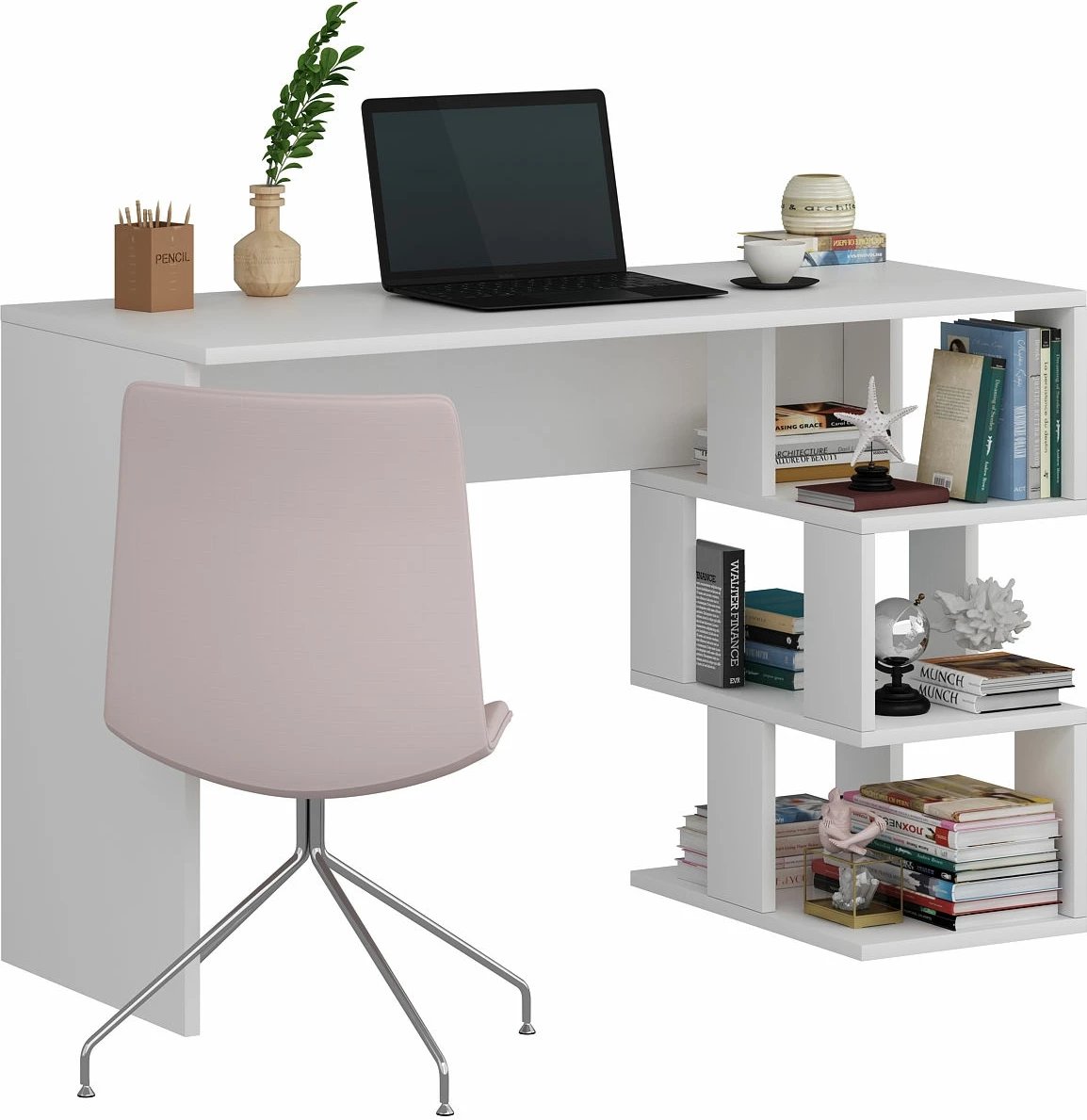 Tavolinë pune Hanah Home, Dardanos, e bardhë