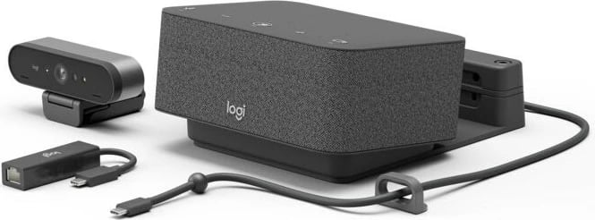 Sistem konferencash personal Logitech Logi Dock Focus Room Kit, 4K Ultra HD, 90 fps, 5x, Grafit
