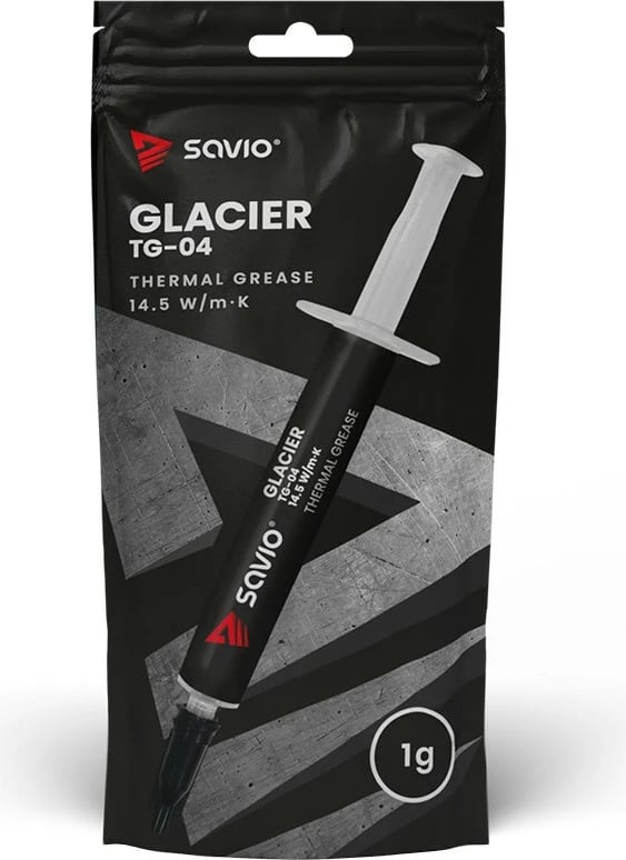 Pastë termike Savio GLACIER TG-04, 1g, 14.5 W/mK, Gri