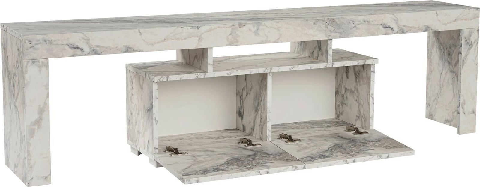 Komodë TV Nordure, Enclave, ngjyrë mermeri Fressia