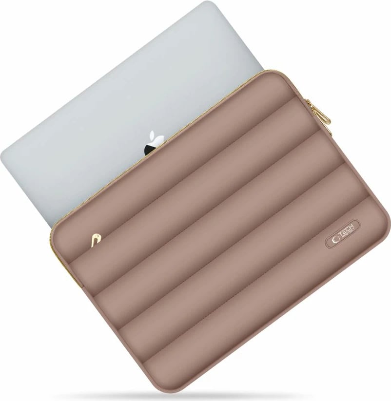 Kasë laptopi Tech-Protect Puffy 13-14", set me çantë aksesorësh, Kafe