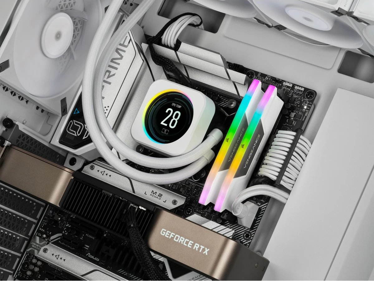 RAM Memorje Corsair Vengeance RGB 32GB (2x16GB) DDR5 6000MHz, e bardhë