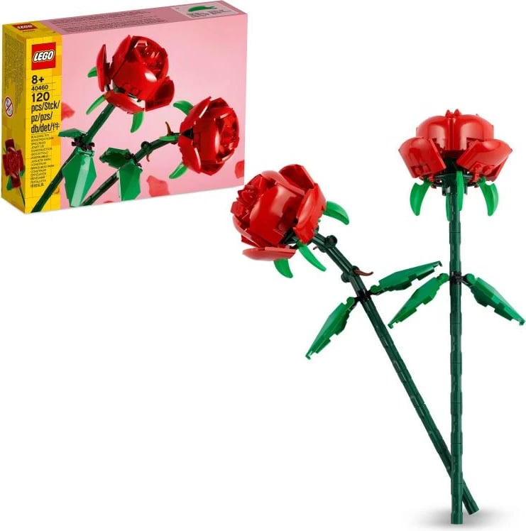 Set LEGO Creator Roses 40460, 2 trëndafila, 8+, e kuqe/jeshile
