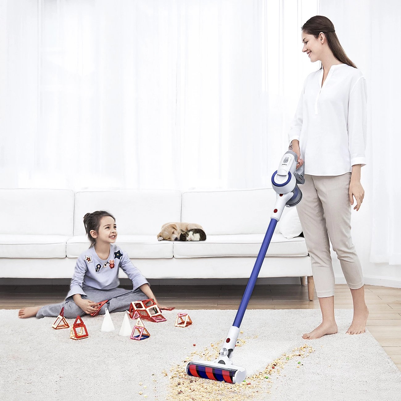Fshesë me korrent pa kabllo JIMMY JV53 Lite, 425W, Bardhë/Blu